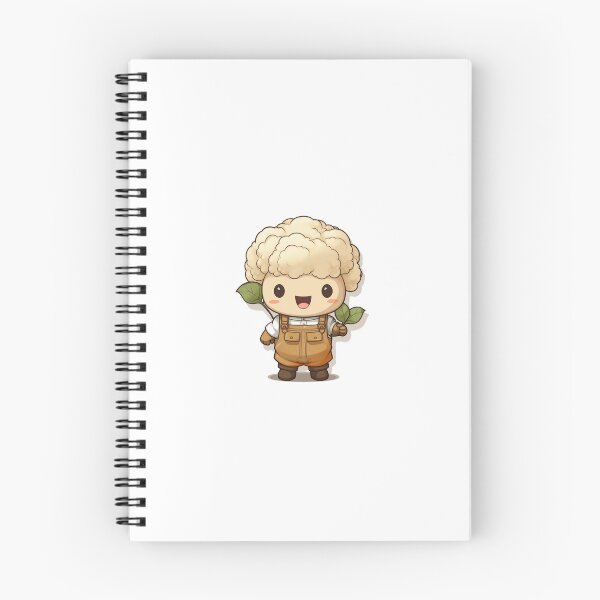 Item preview, Happy Kawaii Cauliflower Gardener Illustration designed and sold by PatternsFTW.