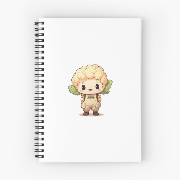 Item preview, Fun Shy Kawaii Cauliflower Gardener Illustration designed and sold by PatternsFTW.