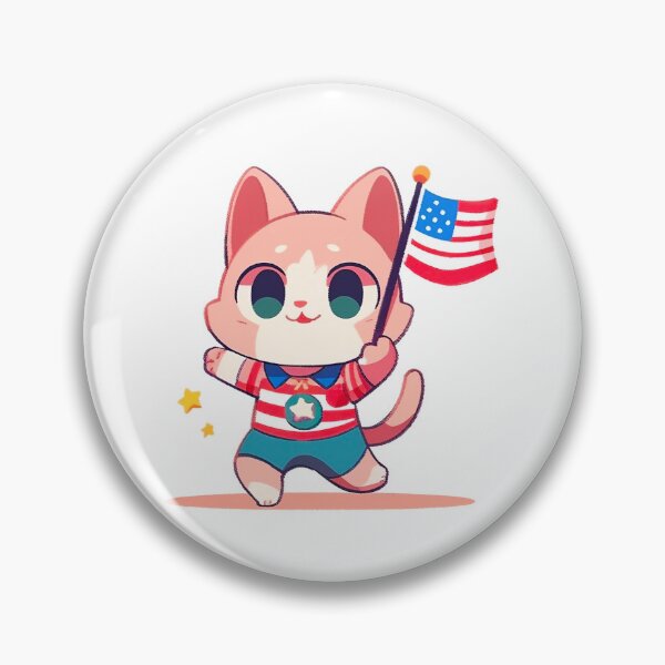 Item preview, American cat celebrating independence day designed and sold by HappyCuteCat.