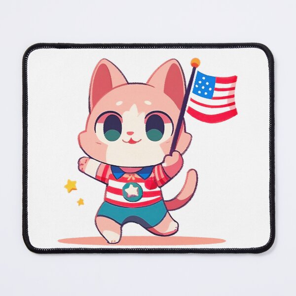 Item preview, American cat celebrating independence day designed and sold by HappyCuteCat.