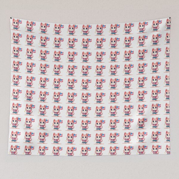 Item preview, American cat celebrating independence day designed and sold by HappyCuteCat.