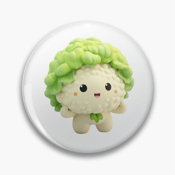 Item preview, Cute Happy Kawaii Cauliflower Figurine designed and sold by PatternsFTW.