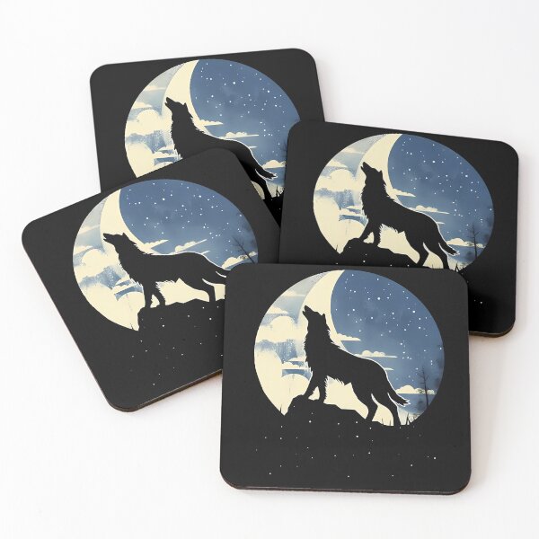 Item preview, Lunar Serenade: Black Wolf by Moon and Stars | Pop Culture Mashup designed and sold by BNCH44.