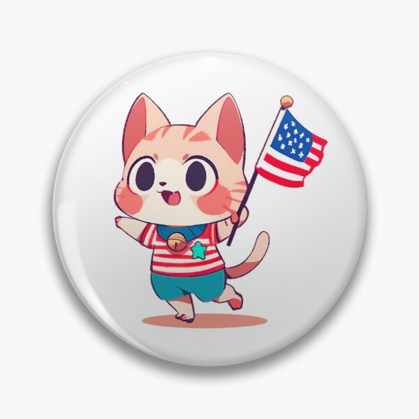 Item preview, American cat celebrating independence day designed and sold by HappyCuteCat.