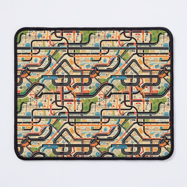 Item preview, New Abstract London Underground & Overground Trains Repeating Seamless Pattern designed and sold by PatternsFTW.