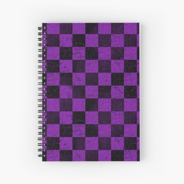 Vista previa del artículo con la obra «Tablero de ajedrez rústico, grunge apenado en púrpura y negro», diseñado y vendido por JumpingCat.