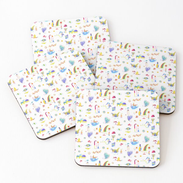 Item preview, Palyful figurative circus WHITE designed and sold by Alessandro Remo Mazzoni Remotextiles.