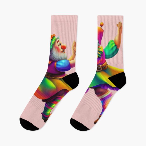 Item preview, Two bearded gnomes in colorful outfits dance together fairy tale dwarves designed and sold by JaroDesign2023.