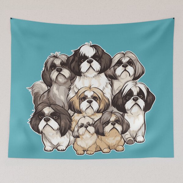 Item preview, A Cartoon Cuddle of Shih Tzus designed and sold by HouseOfRosy.