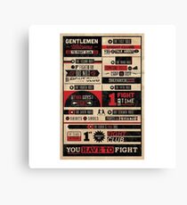 Fight Club Rules Canvas Print