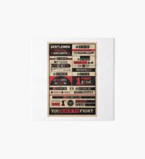 Fight Club Rules Art Board Print