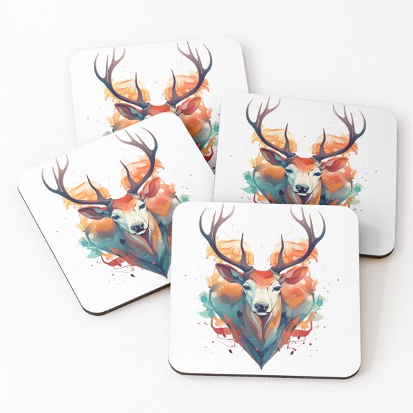Item preview, Abstract colorful deer designed and sold by Sylwia Kuc.