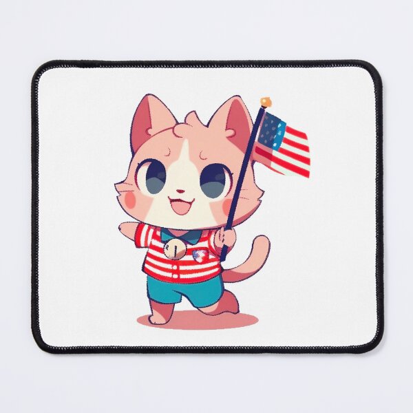 Item preview, American cat celebrating independence day designed and sold by HappyCuteCat.
