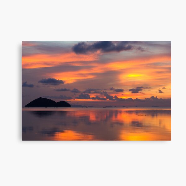 Orange sunset reflection Canvas Print