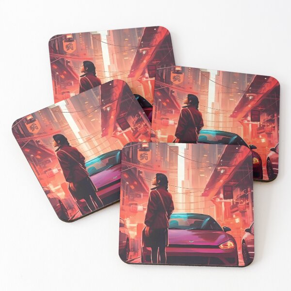 Item preview, Japanese Girl in the Midst of a City's Illuminated Street: A Captivating Fusion of Tradition and Modernity designed and sold by SingularityGeek.