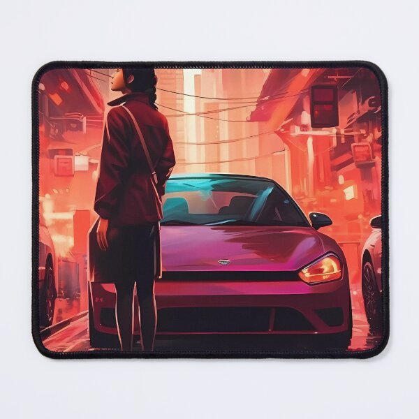 Item preview, Japanese Girl in the Midst of a City's Illuminated Street: A Captivating Fusion of Tradition and Modernity designed and sold by SingularityGeek.