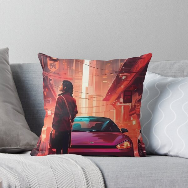 Item preview, Japanese Girl in the Midst of a City's Illuminated Street: A Captivating Fusion of Tradition and Modernity designed and sold by SingularityGeek.