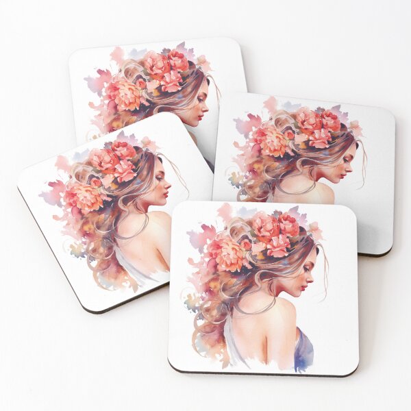 Item preview, Beautiful woman colorful flowers no1 designed and sold by LoveyBug78.