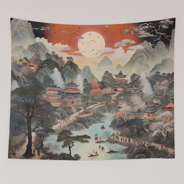 Item preview, Shan Shui Ink Wash Landscape designed and sold by MTJ-Mushrooms.