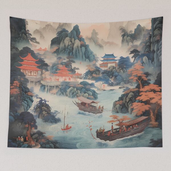 Item preview, Shan Shui Ink Wash Landscape designed and sold by MTJ-Mushrooms.