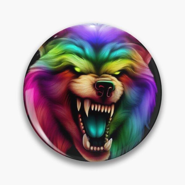 Item preview, Rainbow Snarling Wolf designed and sold by Amisdelamer.