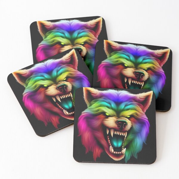 Item preview, Rainbow Snarling Wolf designed and sold by Amisdelamer.