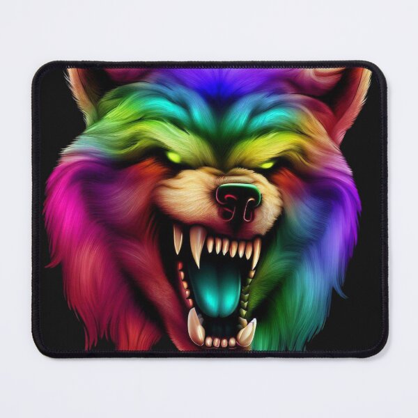 Item preview, Rainbow Snarling Wolf designed and sold by Amisdelamer.