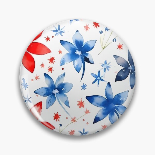 Artikelvorschau, Floral Pattern Watercolour 4th July Independence Day USA entworfen und verkauft von MTJ-Mushrooms.