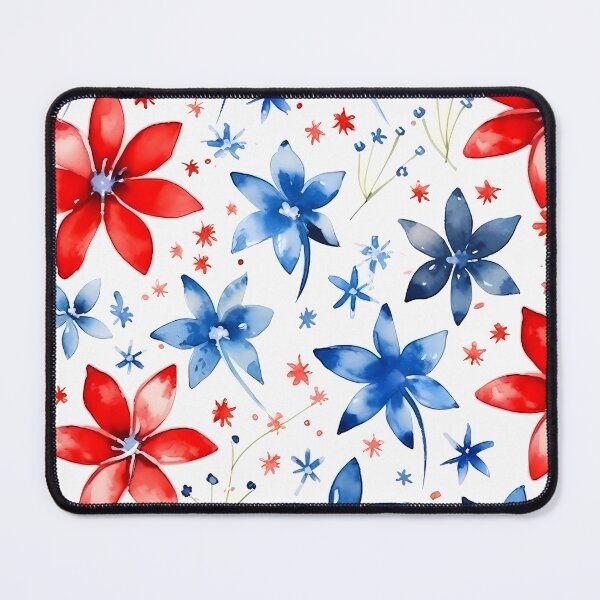 Artikelvorschau, Floral Pattern Watercolour 4th July Independence Day USA entworfen und verkauft von MTJ-Mushrooms.