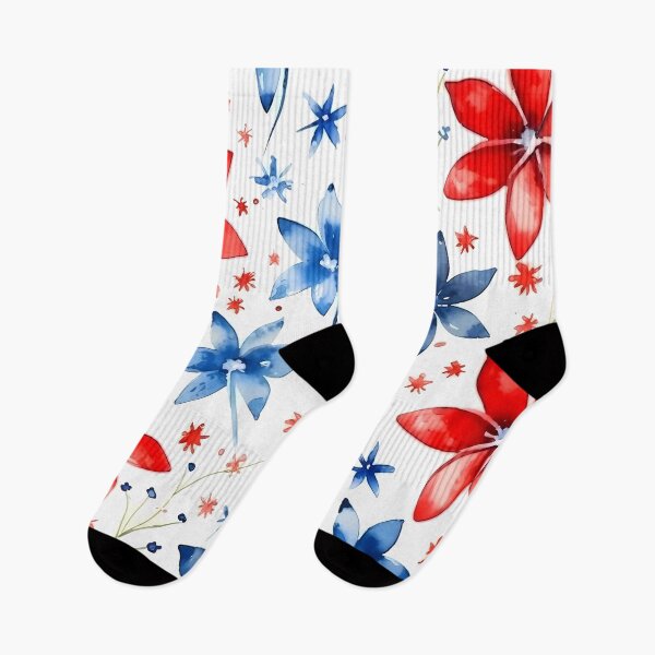 Item preview, Floral Pattern Watercolour 4th July Independence Day USA designed and sold by MTJ-Mushrooms.