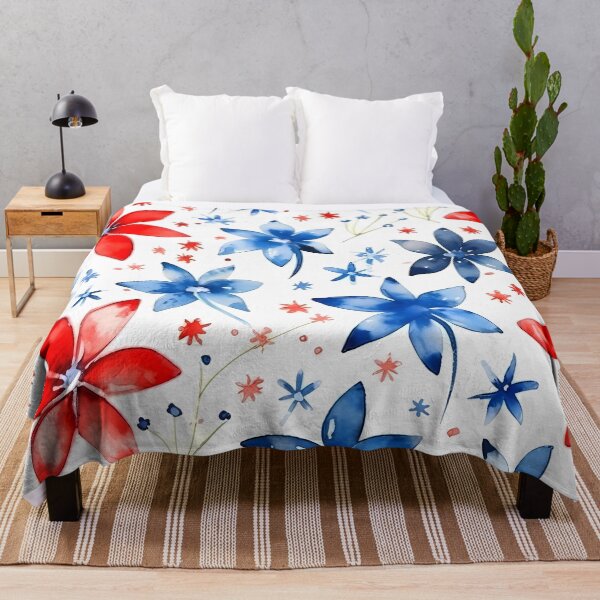Item preview, Floral Pattern Watercolour 4th July Independence Day USA designed and sold by MTJ-Mushrooms.