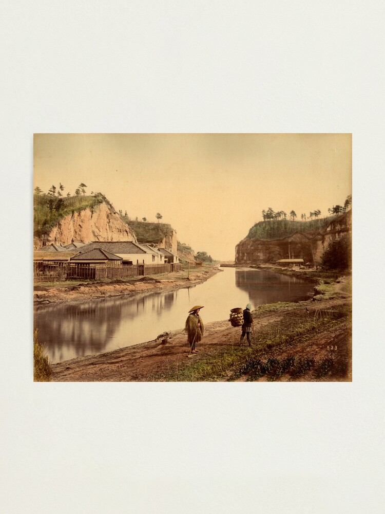 Alternate view of Horiwarikawa canal, Yokohama, Japan, 1880s Photographic Print