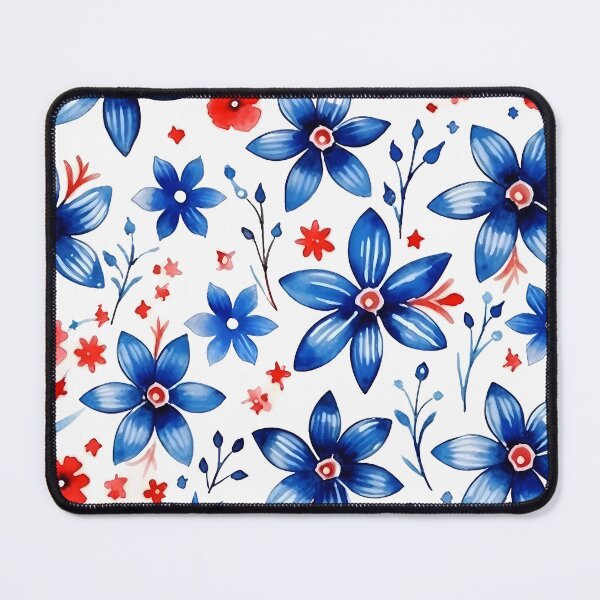 Artikelvorschau, Floral Pattern Watercolour 4th July Independence Day USA entworfen und verkauft von MTJ-Mushrooms.