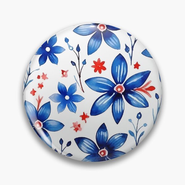 Artikelvorschau, Floral Pattern Watercolour 4th July Independence Day USA entworfen und verkauft von MTJ-Mushrooms.