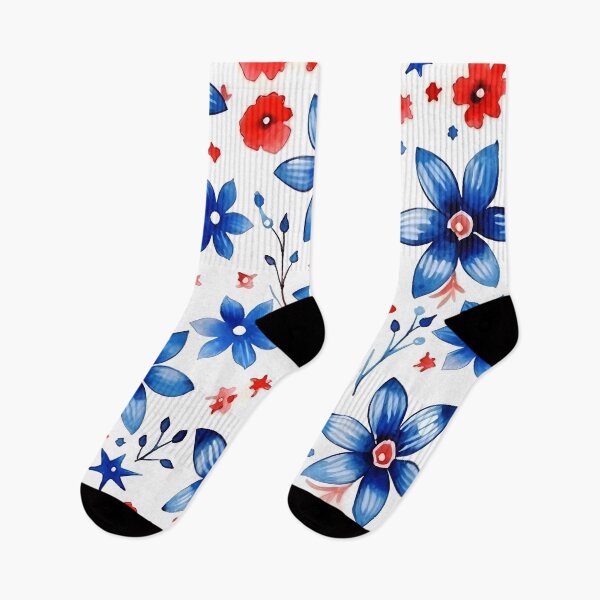 Item preview, Floral Pattern Watercolour 4th July Independence Day USA designed and sold by MTJ-Mushrooms.