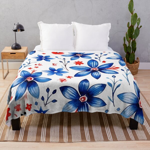 Item preview, Floral Pattern Watercolour 4th July Independence Day USA designed and sold by MTJ-Mushrooms.