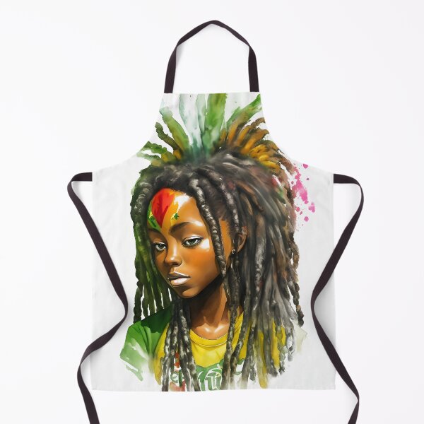 Item preview, Reggae Girl with Rasta Dreadlocks Watercolor design designed and sold by EddieBalevo.