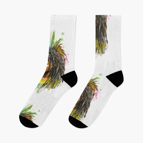 Item preview, Reggae Girl with Rasta Dreadlocks Watercolor design designed and sold by EddieBalevo.