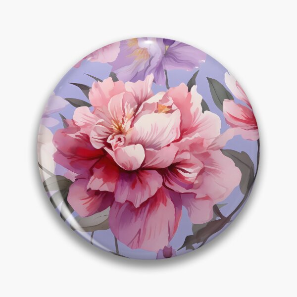 Artikelvorschau, Floral Peony Purple Pink Green Ivory Watercolour entworfen und verkauft von MTJ-Mushrooms.
