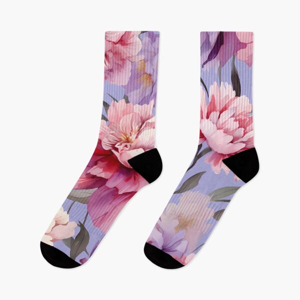 Artikelvorschau, Floral Peony Purple Pink Green Ivory Watercolour entworfen und verkauft von MTJ-Mushrooms.
