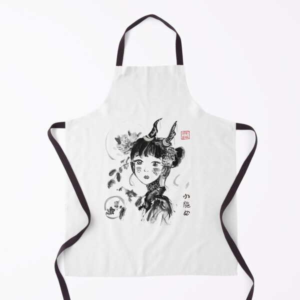Item preview, Cute dragon girl black and white ink drawing designed and sold by joannahliu.