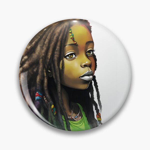 Item preview, Reggae Girl with Rasta Hairstyle Watercolor design designed and sold by EddieBalevo.