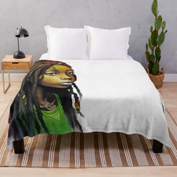 Item preview, Reggae Girl with Rasta Hairstyle Watercolor design designed and sold by EddieBalevo.