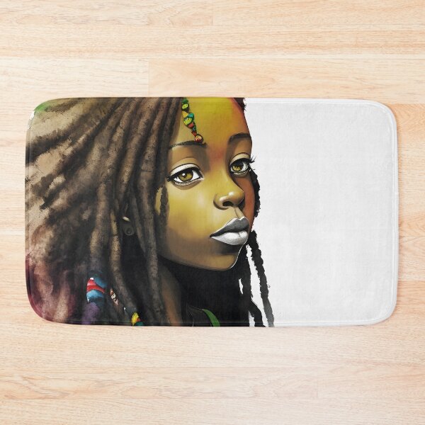 Item preview, Reggae Girl with Rasta Hairstyle Watercolor design designed and sold by EddieBalevo.