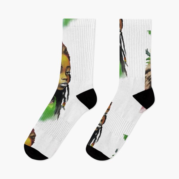 Item preview, Reggae Girl with Rasta Hairstyle Watercolor design designed and sold by EddieBalevo.