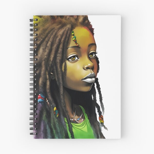 Item preview, Reggae Girl with Rasta Hairstyle Watercolor design designed and sold by EddieBalevo.