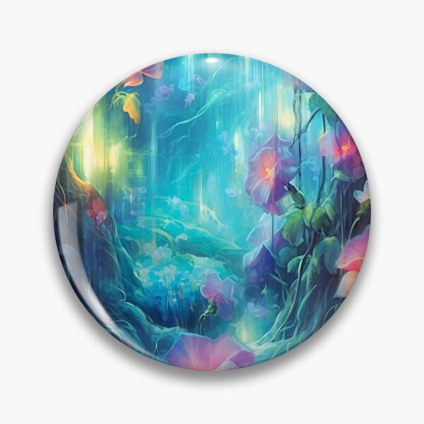 Item preview, Glowing hibiscus and garden painting 5 designed and sold by Art by Lilia.