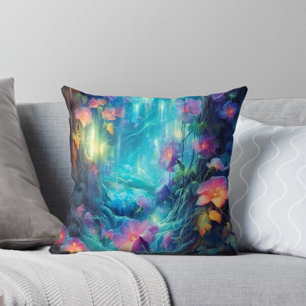 Item preview, Glowing hibiscus and garden painting 5 designed and sold by Art by Lilia.