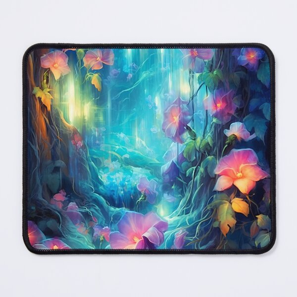 Item preview, Glowing hibiscus and garden painting 5 designed and sold by Art by Lilia.