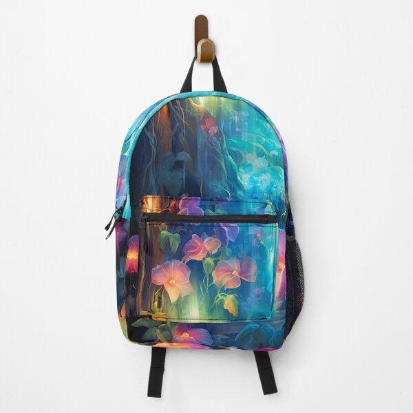 Item preview, Glowing hibiscus and garden painting 5 designed and sold by Art by Lilia.